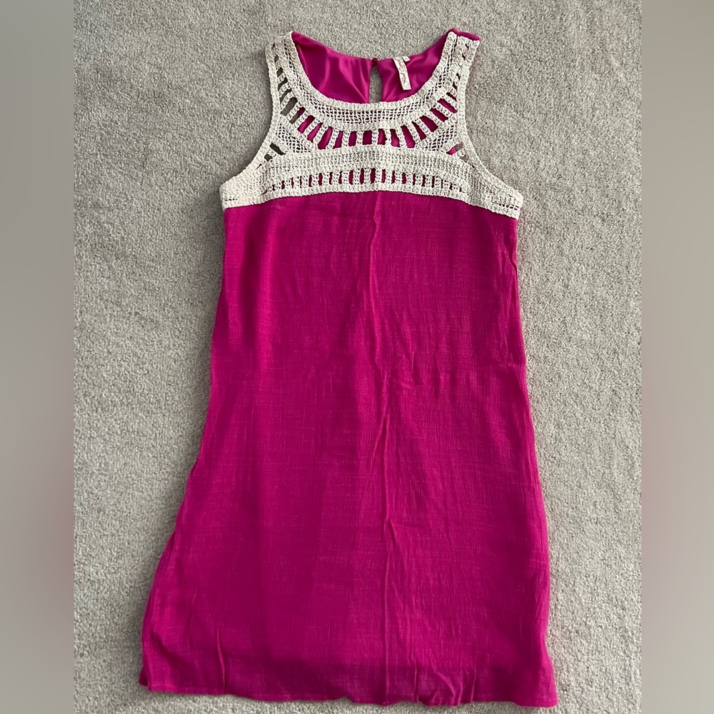 Red Camel Women’s pink dress crochet top size Small